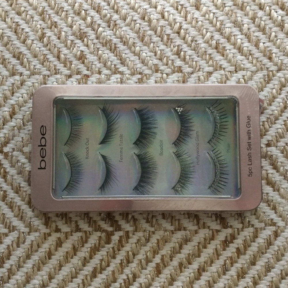(NEW) Bebe 5 pc. glam False eyelash set + Glue - Picture 3 of 8